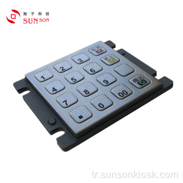 Kompakt Paslanmaz Çelik EMV AES Onaylı Şifreli PINpad